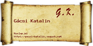 Gácsi Katalin névjegykártya